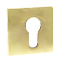 Tupai Exclusivo 5S Line Euro Escutcheons on 5mm Slimline Square Rose - Polished Brass - XTESCES5SPB - Choice Handles