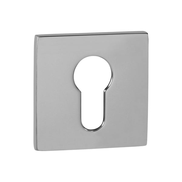 Tupai Exclusivo 5S Line Euro Escutcheons on 5mm Slimline Square Rose - Bright Polished Chrome - XTESCES5SPC - Choice Handles