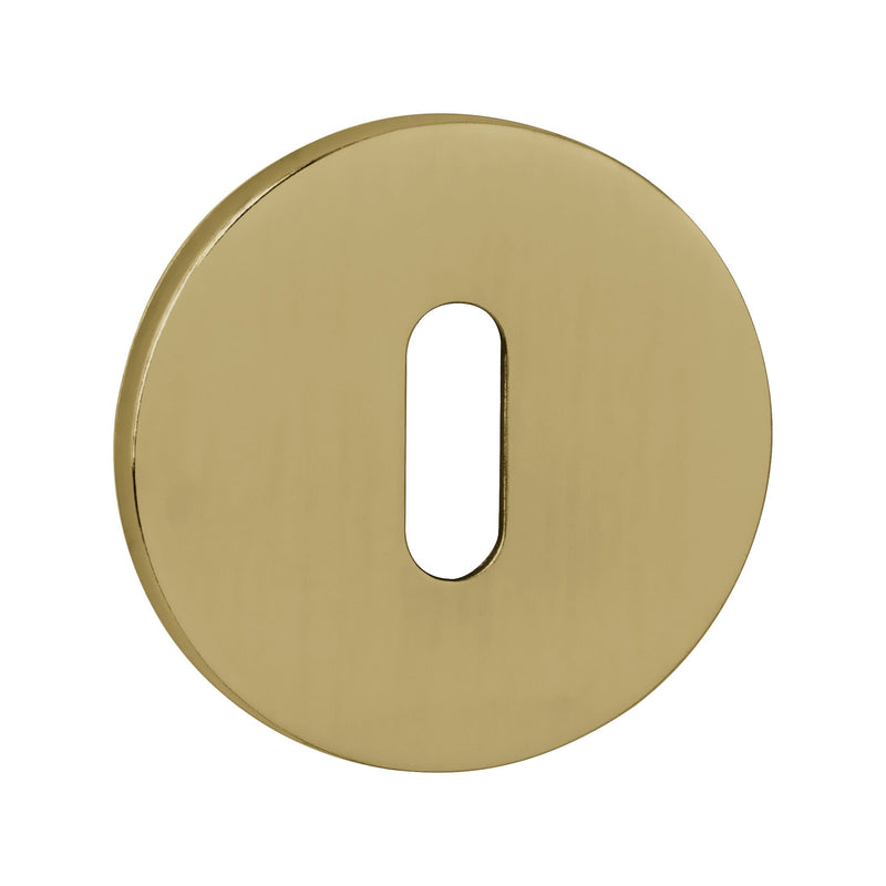 Tupai Exclusivo 5S Line Key Escutcheons on 5mm Slimline Round Rose - Raw Brass - XTESCKR5SRB - Choice Handles