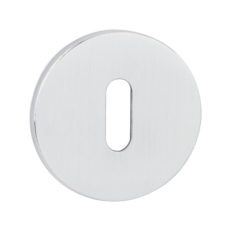 Tupai Exclusivo 5S Line Key Escutcheons on 5mm Slimline Round Rose - White - XTESCKR5SWH - Choice Handles