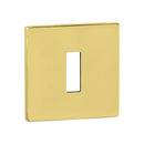 Tupai Exclusivo 5S Line Key Escutcheons on 5mm Slimline Square Rose - Polished Brass - XTESCKS5SPB - Choice Handles