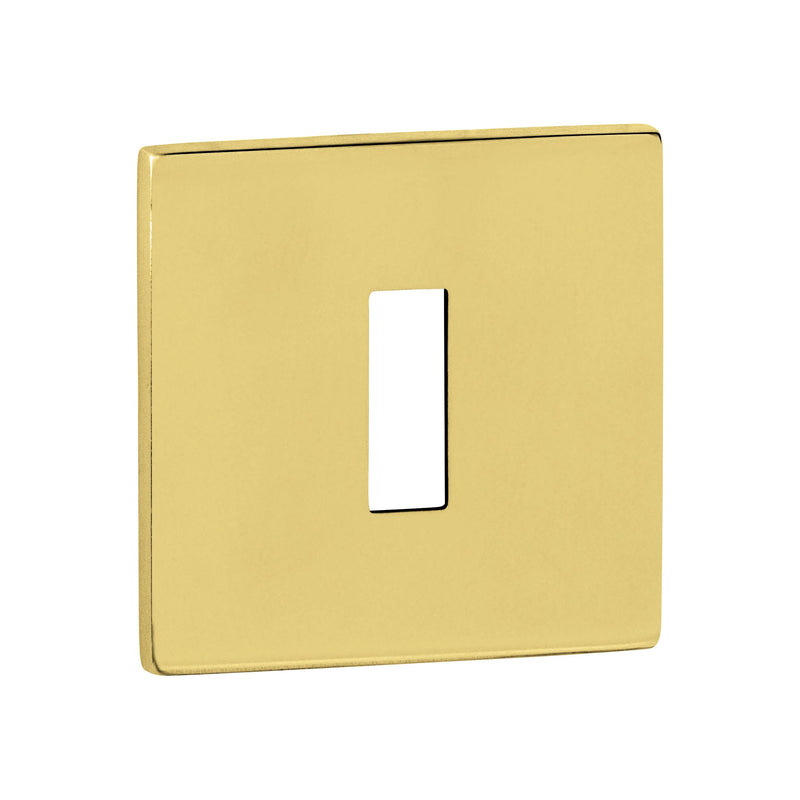 Tupai Exclusivo 5S Line Key Escutcheons on 5mm Slimline Square Rose - Polished Brass - XTESCKS5SPB - Choice Handles