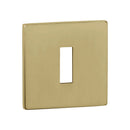 Tupai Exclusivo 5S Line Key Escutcheons on 5mm Slimline Square Rose - Raw Brass - XTESCKS5SRB - Choice Handles
