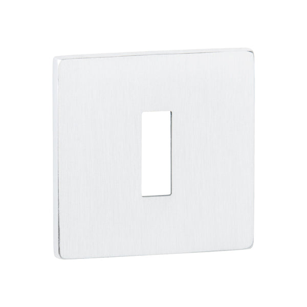 Tupai Exclusivo 5S Line Key Escutcheons on 5mm Slimline Square Rose - White - XTESCKS5SWH - Choice Handles