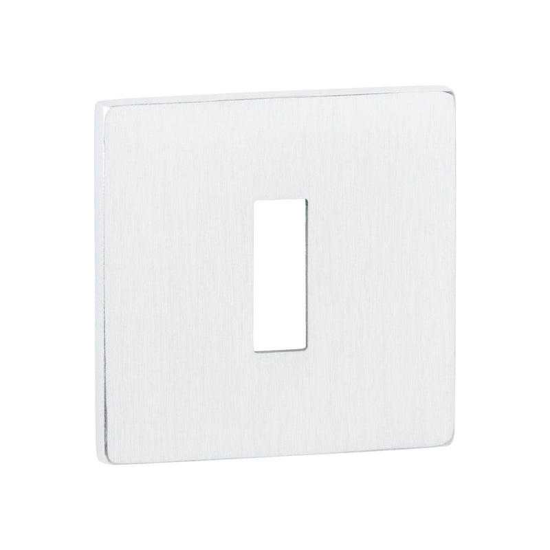 Tupai Exclusivo 5S Line Key Escutcheons on 5mm Slimline Square Rose - White - XTESCKS5SWH - Choice Handles