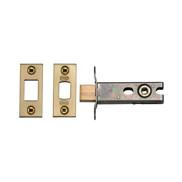 York Architectural Tubular Bathroom Deadbolt 3" Satin Brass Finish - YKBDB3N-SB - Choice Handles