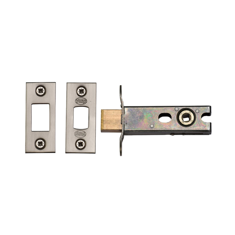 York Architectural Tubular Bathroom Deadbolt 3" Satin Chrome/Nickel Finish - YKBDB3N-SN&SC - Choice Handles