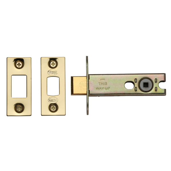 York Architechtural Tubular Bathroom Deadbolt Nickel & Brass finish - YKBDB4-PB - Choice Handles
