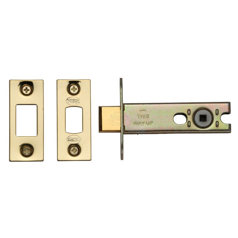 York Architechtural Tubular Bathroom Deadbolt Nickel & Brass finish - YKBDB4-PB - Choice Handles