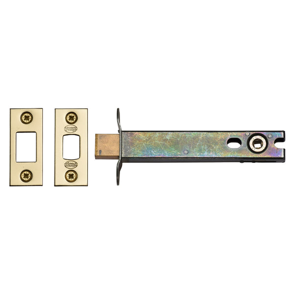 5" Tubular Bathroom Bolt  Polished Brass - YKBDB5N-PB - Choice Handles