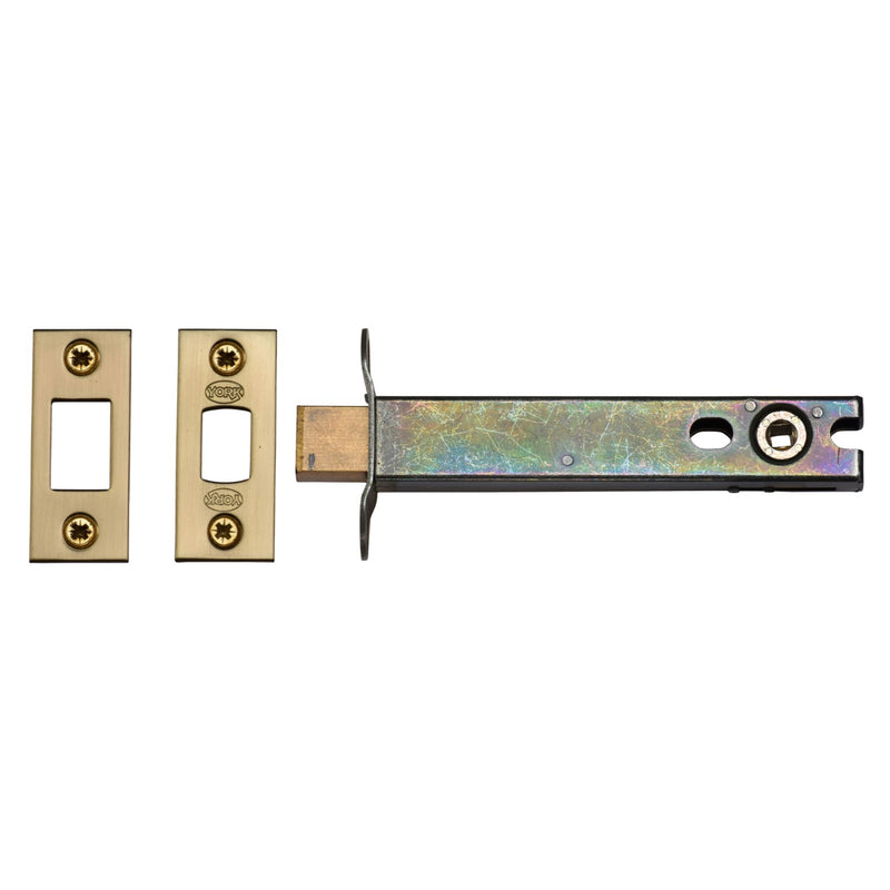 5" Tubular Bathroom Bolt  Satin Brass - YKBDB5N-SB - Choice Handles