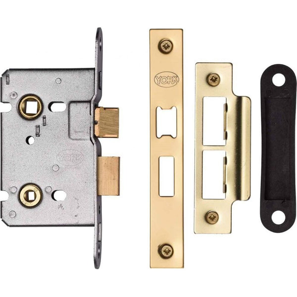 York Bathroom Lock 2 1/2 Polished Brass
 - YKBL2N-PB