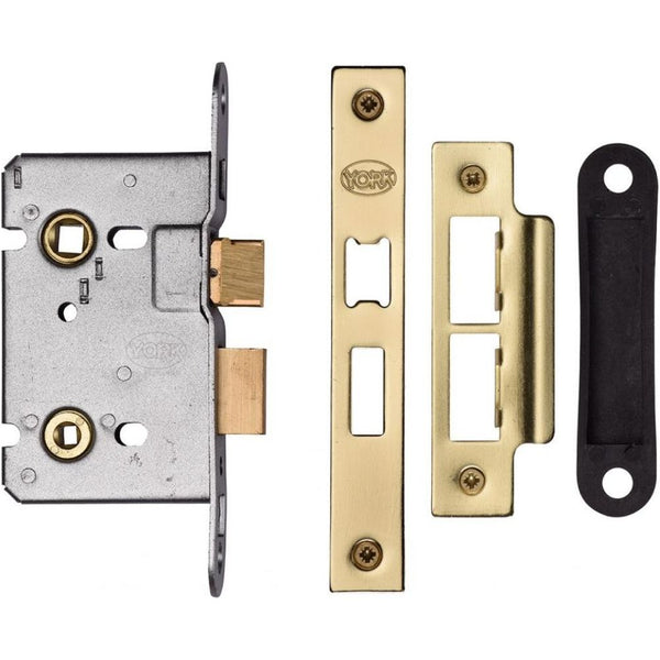 York Bathroom Lock 2 1/2 Satin Brass
 - YKBL2N-SB