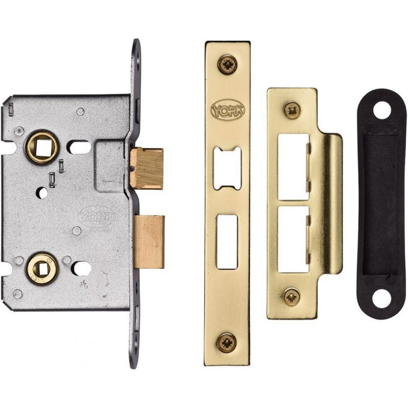 York Bathroom Lock 2 1/2 Satin Brass
 - YKBL2N-SB