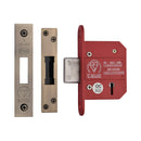 York British Standard 5 Lever Deadlock 2 1/2" Antique Brass Finish - YKDLBS52N-AT - Choice Handles