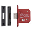 York British Standard 5 Lever Deadlock 3" Matt Black Finish - YKDLBS53N-BLK - Choice Handles