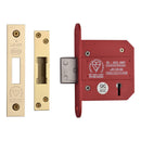 York British Standard 5 Lever Deadlock 3" Polished Brass Finish - YKDLBS53N-PB - Choice Handles