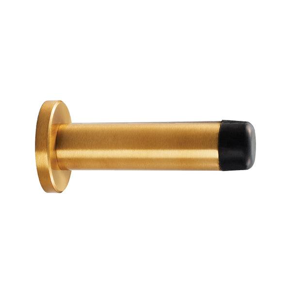 Carlisle Brass - Cylinder Pattern Door Stop - with Rose - Satin Brass - AA21SB - Choice Handles