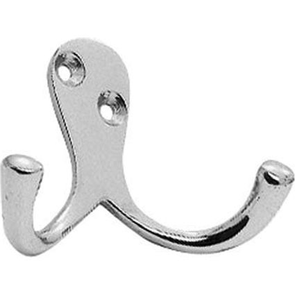 Carlisle Brass - Victorian Double Robe Hook - Polished Chrome - AA27CP - Choice Handles