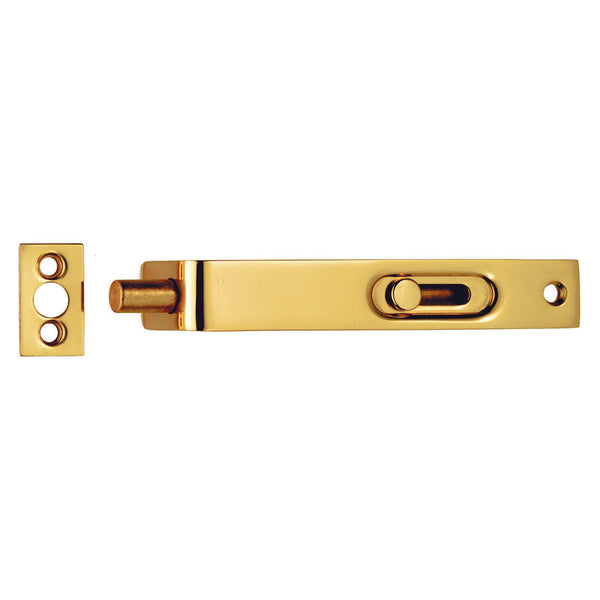 Carlisle Brass - Sunk Slide Flush Bolt 102mm  - Polished Brass - AA79 - Choice Handles