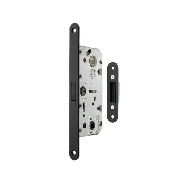 AGB Polaris 2XT Magnetic Bathroom Lock 35mm backset - Matt Black - AGB2XT25WCMB - Choice Handles