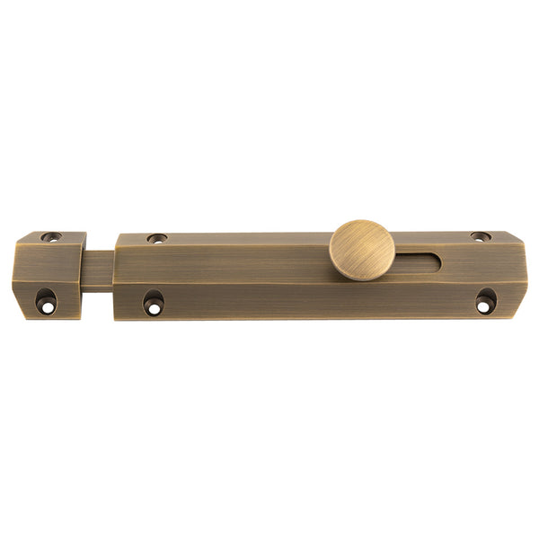 Carlisle Brass - 152 X 36mm Surface Bolt C/W Keep Flat & Angled Mortice Keeps - Antique Brass - AQ82AB - Choice Handles