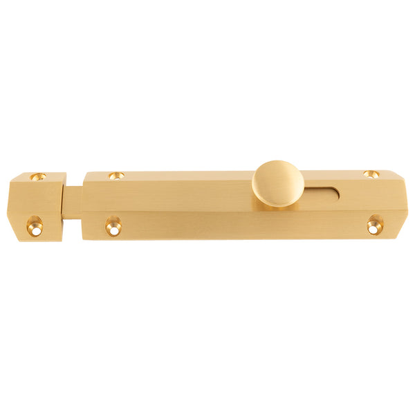 Carlisle Brass - 152 X 36mm Surface Bolt C/W Keep Flat & Angled Mortice Keeps - Satin Brass - AQ82SB - Choice Handles