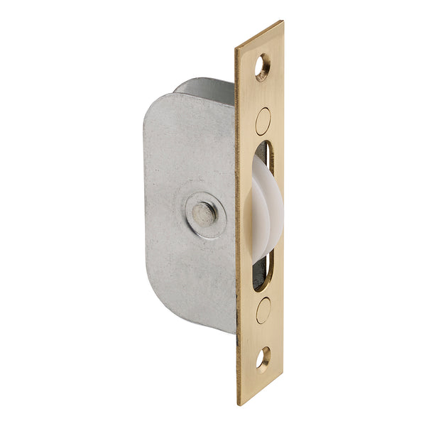 Carlisle Brass - Sash Window Axle Pulley No 2 Square Polished Brass Forend With Nylon Wheel - Polished Brass - AQ92