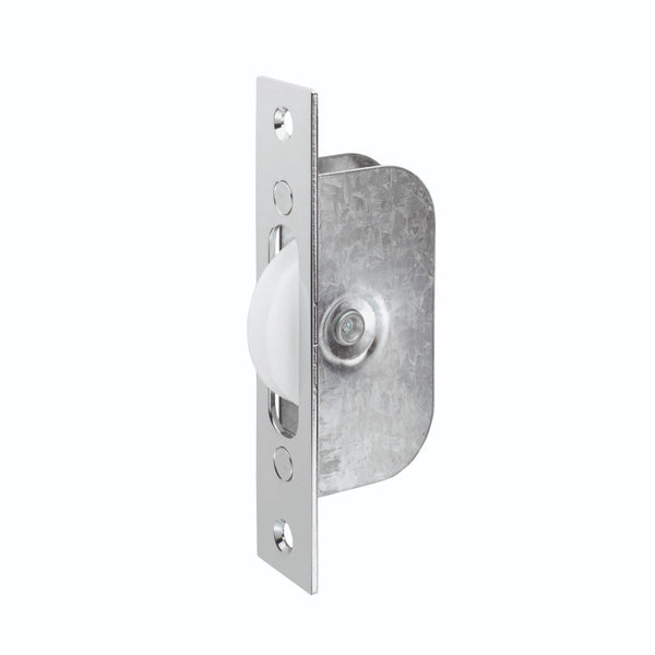 Carlisle Brass - Sash Window Axle Pulley No 2 Square Chrome Forend With Nylon Wheel - Polished Chrome - AQ92CP