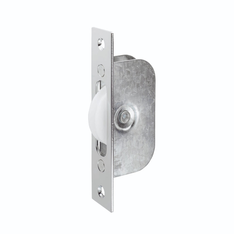Carlisle Brass - Sash Window Axle Pulley No 2 Square Chrome Forend With Nylon Wheel - Polished Chrome - AQ92CP