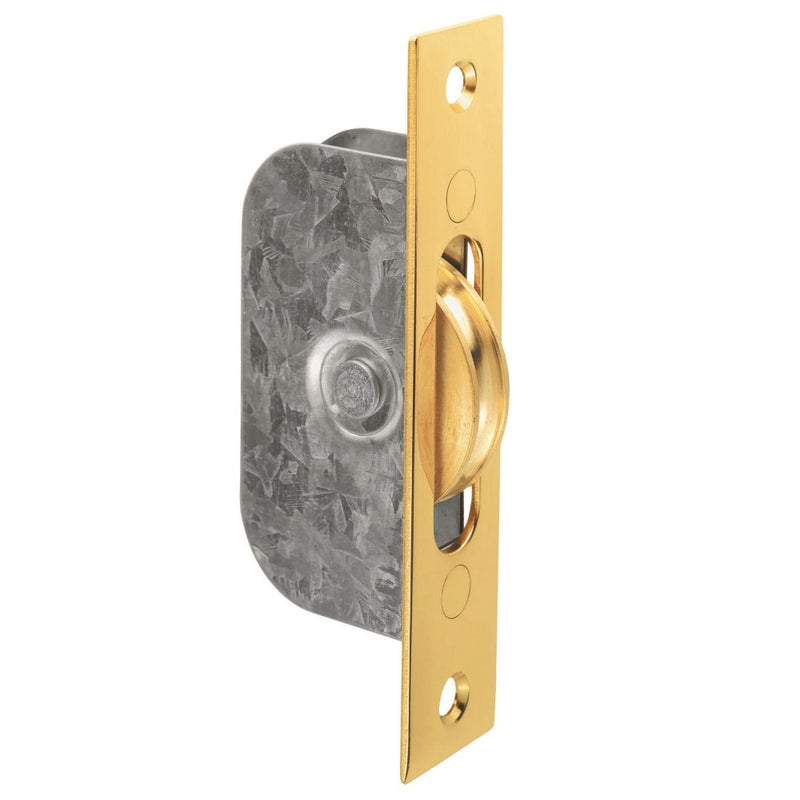 Carlisle Brass - Sash Window Axle Pulley No 3 Square Polished Brass Forend With Brass Wheel - Polished Brass - AQ93