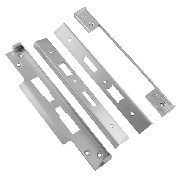 Eurospec - Rebate Set Architectural Din Locks-Satin Stainless Steel - Satin Stainless Steel - ARDS5005SSS