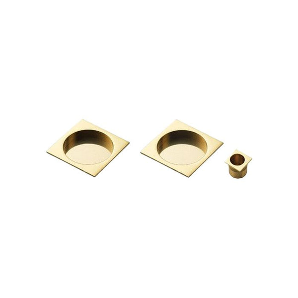 Manital - Square Sliding Door Rose with Flush Pull - Polished Brass - ART54AQ