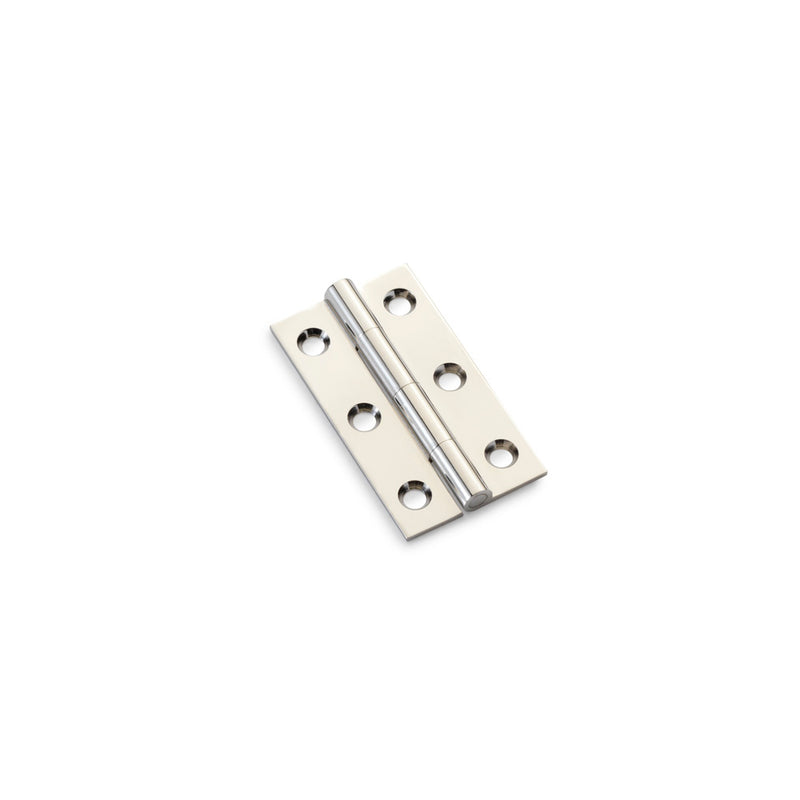 Alexander and Wilks - Heavy Pattern Solid Brass Cabinet Butt Hinge 50mm - Polished Nickel - AW050-CH-PN