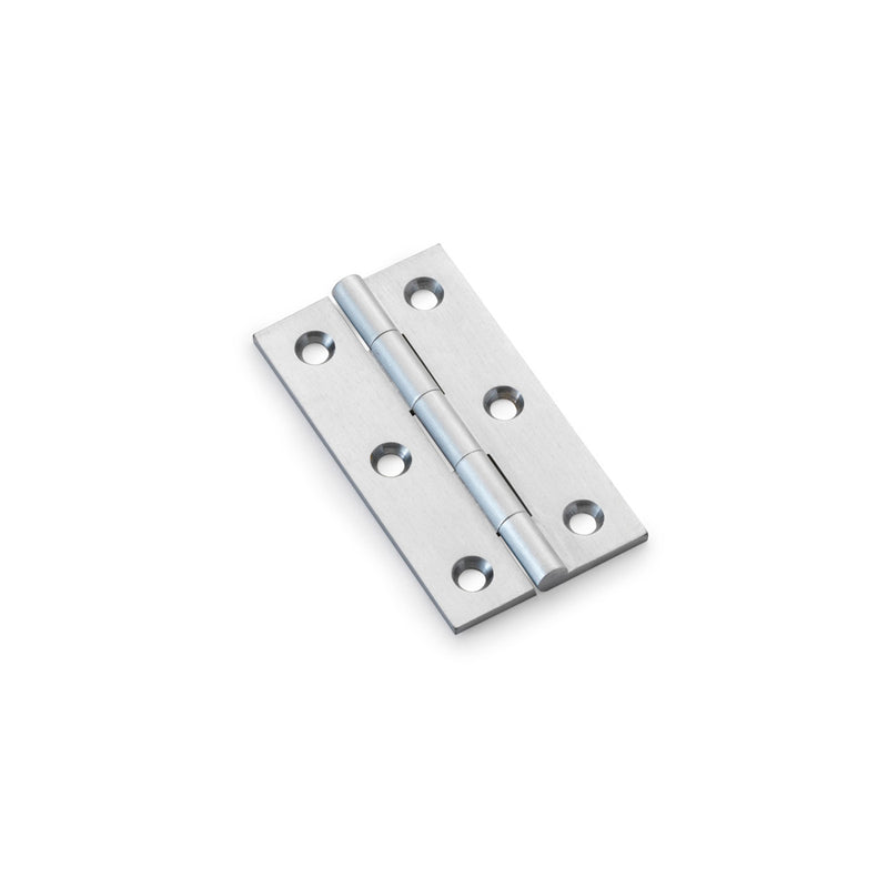Alexander and Wilks - Heavy Pattern Solid Brass Cabinet Butt Hinge 64mm - Satin Chrome - AW064-CH-SC