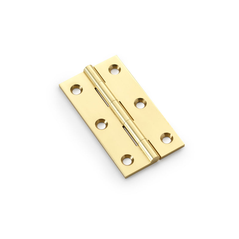 Alexander and Wilks - Heavy Pattern Solid Brass Cabinet Butt Hinge 75mm - Polished Brass - AW075-CH-PB