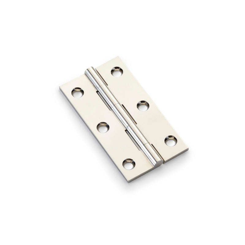 Alexander and Wilks - Heavy Pattern Solid Brass Cabinet Butt Hinge 75mm - Polished Nickel - AW075-CH-PN