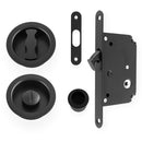 Alexander and Wilks Radius Sliding Door Lock Set - Black - AW110RBL - Choice Handles