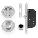 Alexander and Wilks Radius Sliding Door Lock Set - Satin Chrome - AW110RSC - Choice Handles