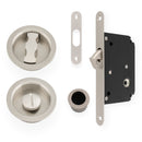 Alexander and Wilks Radius Sliding Door Lock Set - Satin Nickel - AW110RSN - Choice Handles