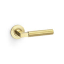 Alexander and Wilks - Hurricane Plain Lever on Round Rose - Satin Brass PVD - AW201SBPVD - Choice Handles