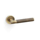 Alexander and Wilks - Spitfire Knurled Lever on Round Rose - Antique Brass - AW220AB - Choice Handles