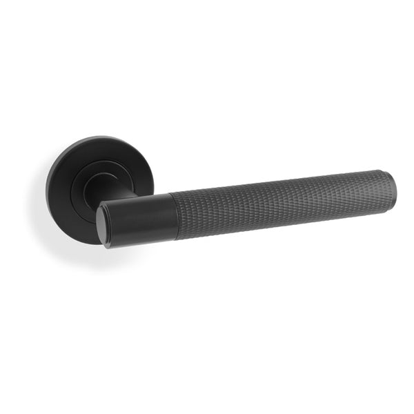 Alexander & Wilks Spitfire Alexander & Wilks Knurled Lever on Round Rose - Black - AW220BL