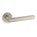 Alexander and Wilks -  Spitfire Knurled Lever on Round Rose - Satin Nickel - AW220SN - Choice Handles