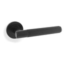 Alexander & Wilks Alexander & Wilks Spitfire Reeded Lever on Round Rose - Black - AW222BL - Choice Handles
