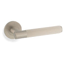 Alexander and Wilks -  Spitfire Reeded Lever on Round Rose - Satin Nickel - AW222SN - Choice Handles