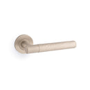 Alexander and Wilks -  Spitfire Hammered Lever on Round Rose - Satin Nickel - AW223SN - Choice Handles