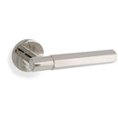 Alexander & Wilks Spitfire Alexander and Wilks Hex  Lever on Round Rose - Polished Nickel - AW224PN - Choice Handles