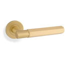 Alexander & Wilks Spitfire Alexander and Wilks Hex  Lever on Round Rose - Satin Brass - AW224SB - Choice Handles