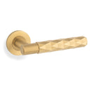 Alexander & Wilks Spitfire Lever Diamond Cut ON 50X6mm ROSE - Satin Brass PVD - AW226SBPVD - Choice Handles